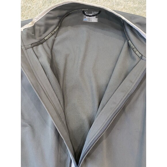 Mens Under Armour Size XL Storm Gray Full Zip Jacket Cold Gear Loose - Picture 5 of 9